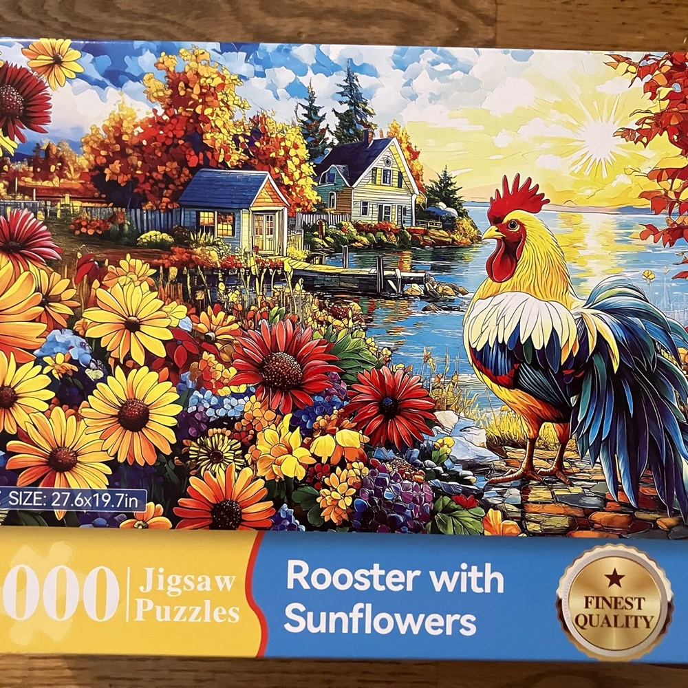 Rooster and Sunflowers Jigsaw Puzzle